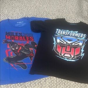 Transformers and Spider-Man Kids T-Shirts - Blue and Black